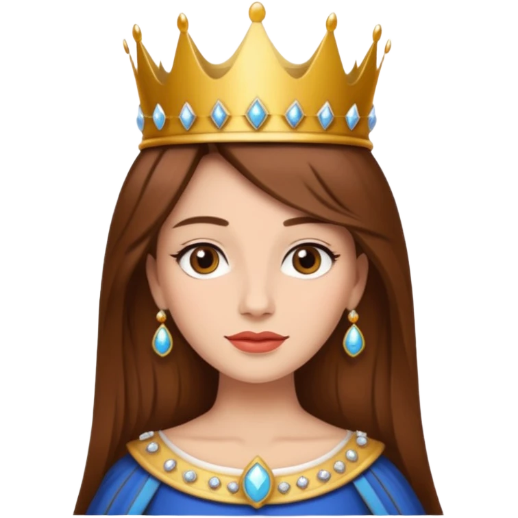 A queen with brown hair called Dilo emoji