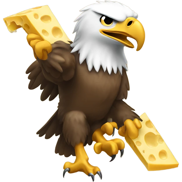 Eagle with cheesehead in claws emoji