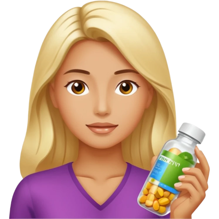 Hair and skin beauty with biotin, zinc and vitamins. emoji