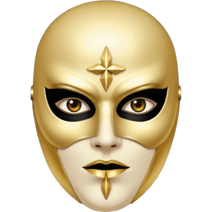 dark occult figure, gold mask, badass emoji