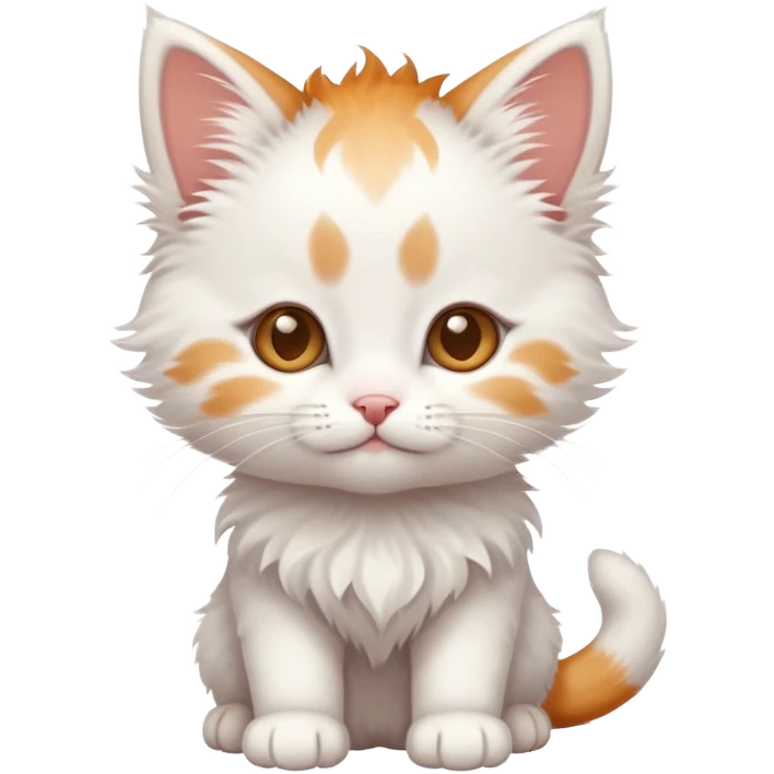 White kitten with some ginger on its head full body photo emoji