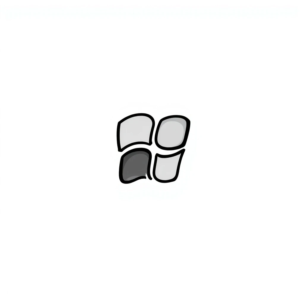 windows logo, hand drawn doodle style emoji