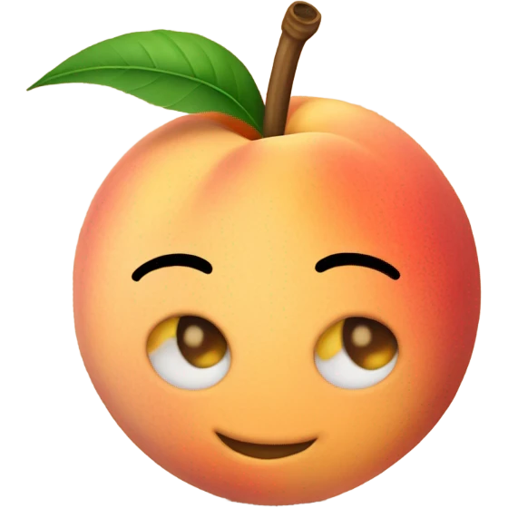 Peach with a straw sticking out of the middle emoji