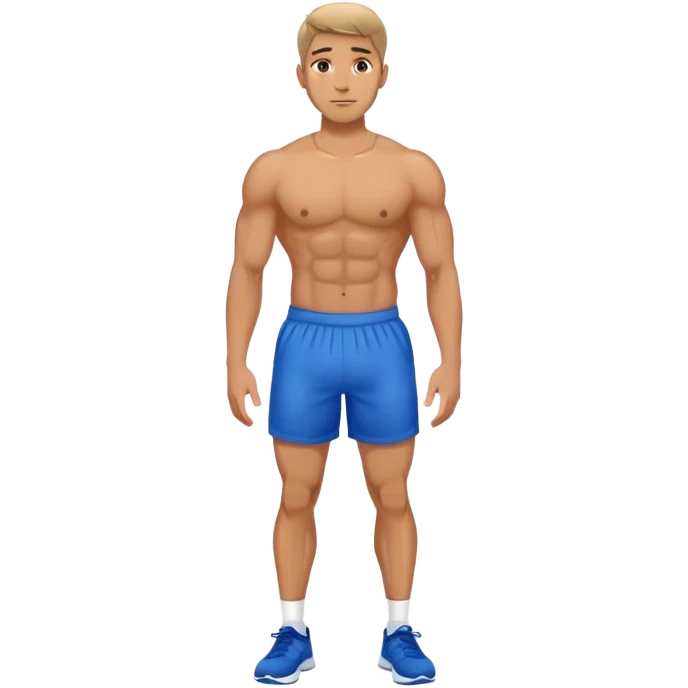 fit man with blue shorts stability ball exercises emoji