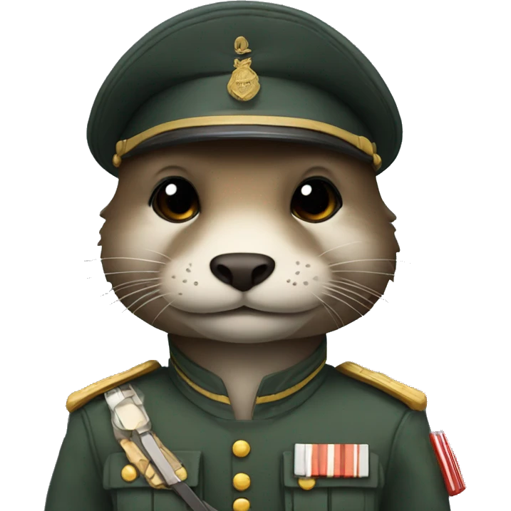 An otter soldier in a  uniform  emoji
