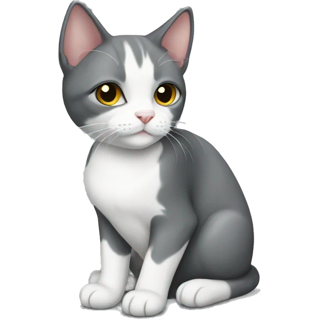 grey and white tuxedo cat emoji
