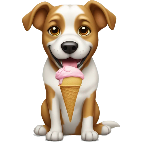 Dog eating ice cream emoji