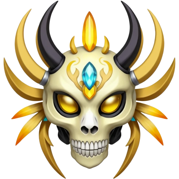 Colorful Skeletal skull-faced masked Futuristic Meloetta-Manectric-Solgaleo-Raikou-Pokémon-Digimon-Fakémon-fusion-hybrid-creature emoji