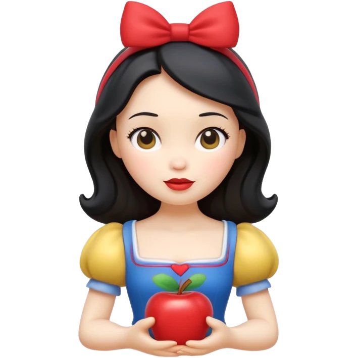 Isolated, detaile illustration of the most incredibly adorable modern snow white
figurine imaginable, toy style. emoji