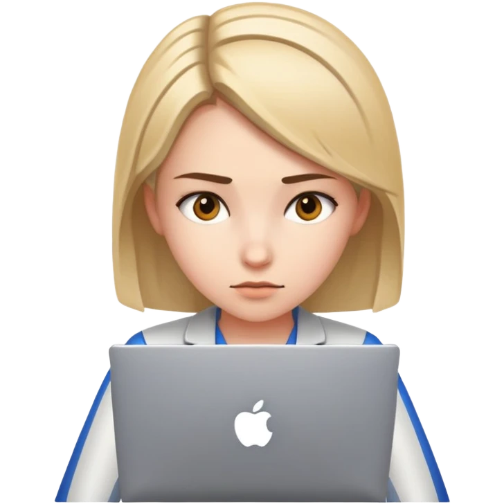 Girl with computer coding emoji