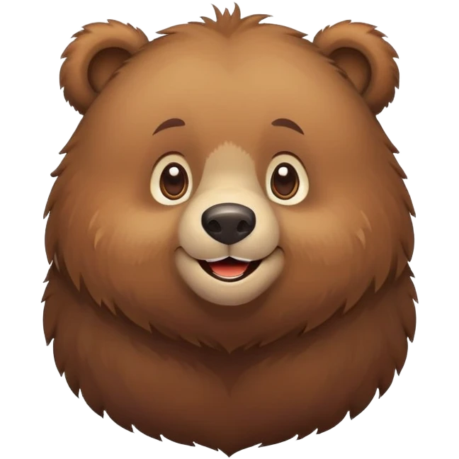 Friendly brown bear with a cute smiling face emoji