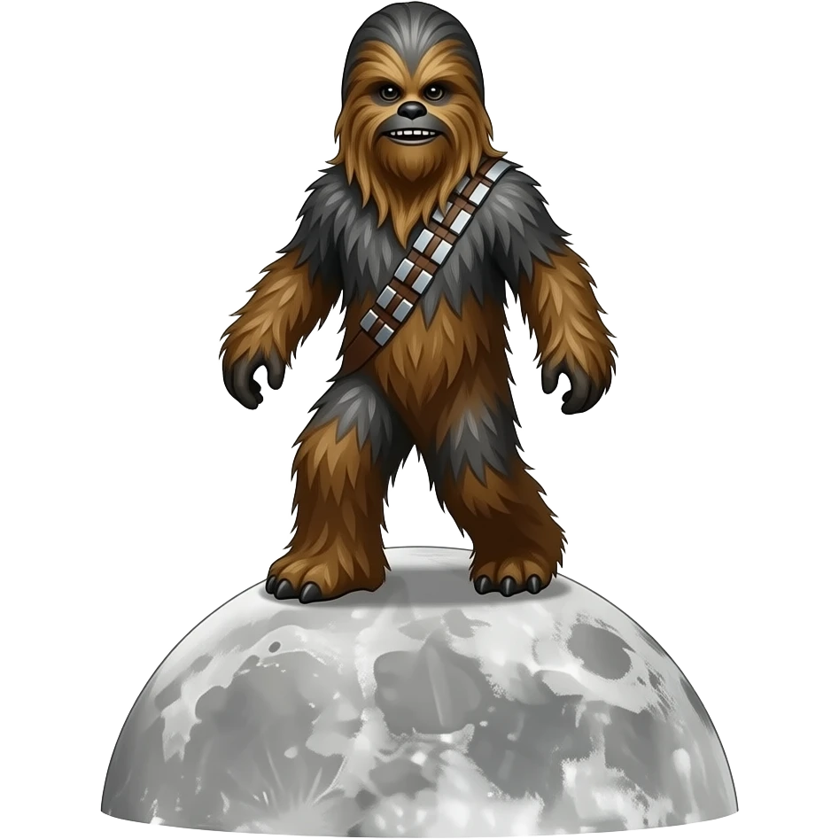 a wookiee walking on top of a moon emoji