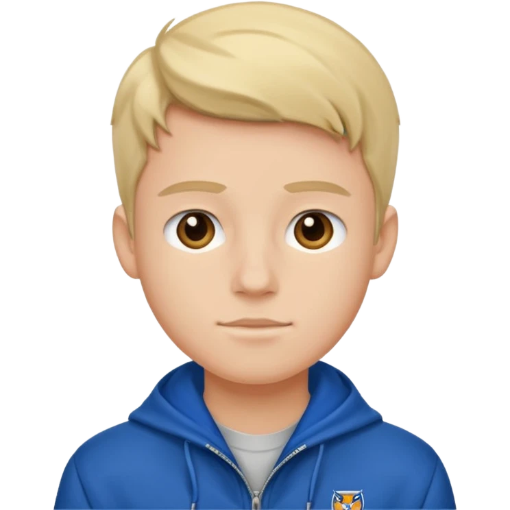 college boy with college blue jacket emoji