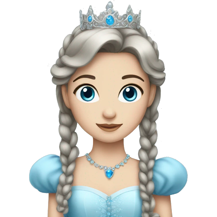 dark brown haired princess with blue eyes emoji