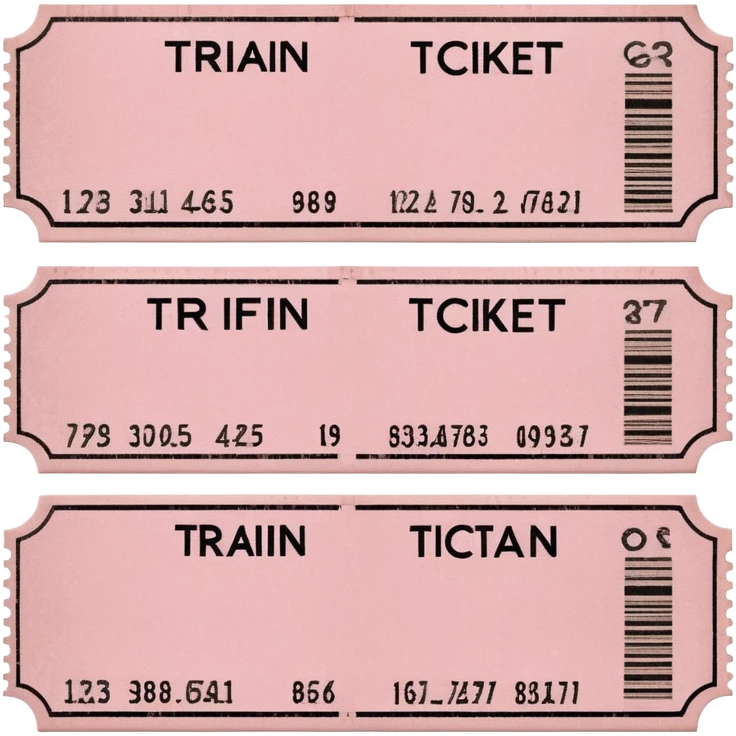Pale pink Train tickets emoji