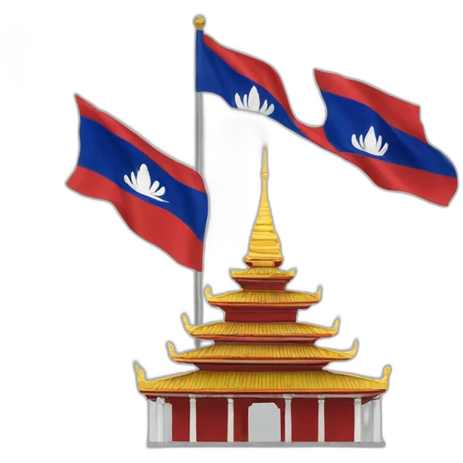 cambodgian temple with a cambodgian flag emoji