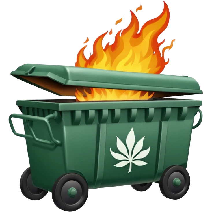 Flaming dumpster fire with "Indian bureaucracy" at the center. emoji