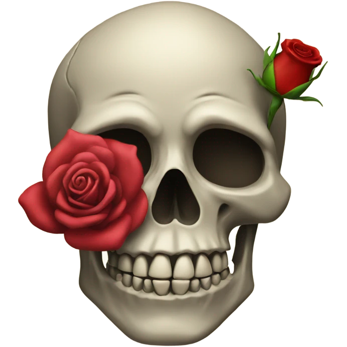 Skull holding rose emoji