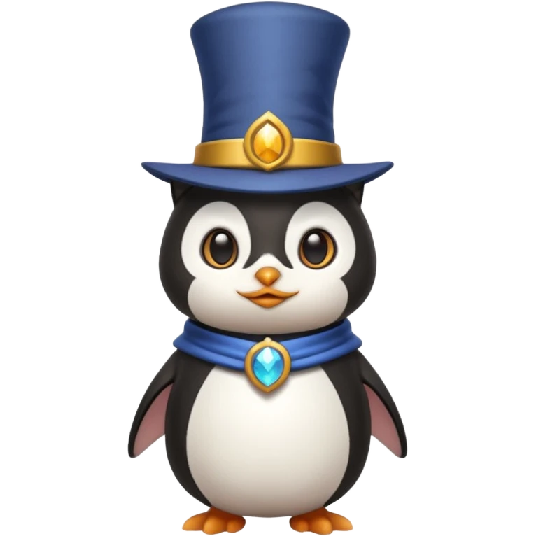Combine a cat with a top hat in the wizard penguin emoji