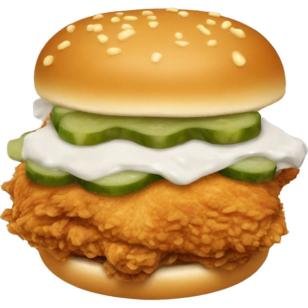 Crispy chicken sandwich with pickles and mayonnaise  emoji