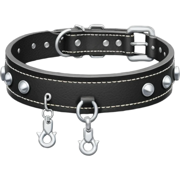 Leash – black collar with leash hanging emoji