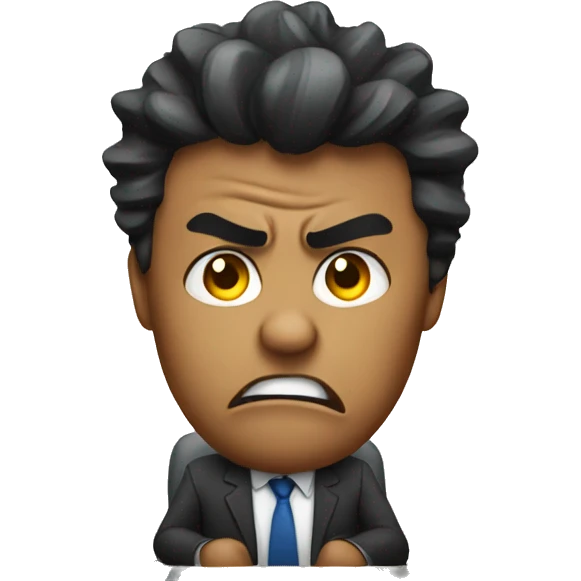 Angry at work desk emoji