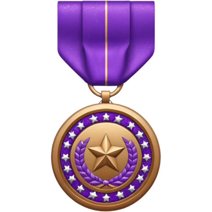 Purple Glitter military medal emoji