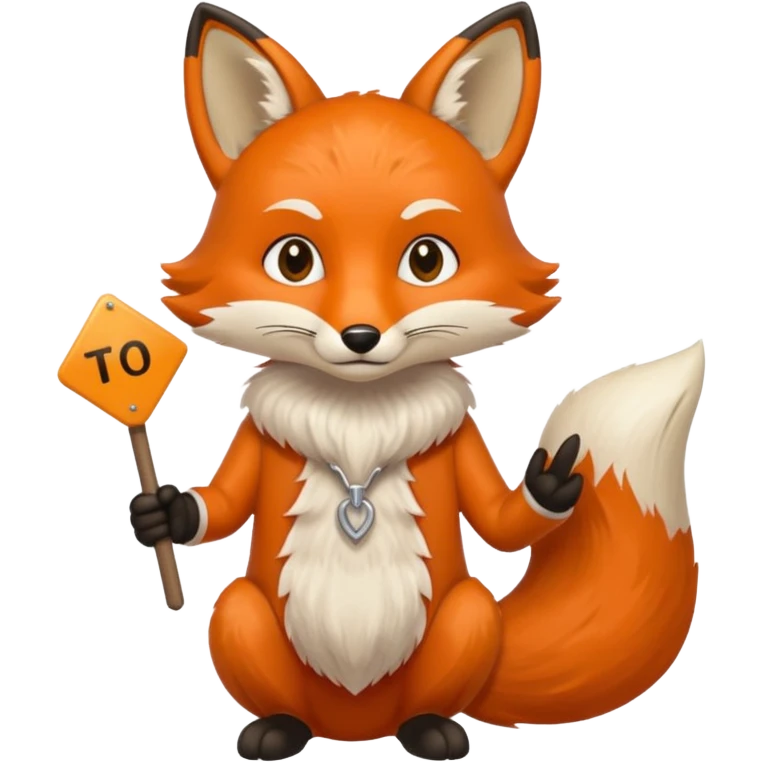 a fox HOLDING a peut-être sign emoji