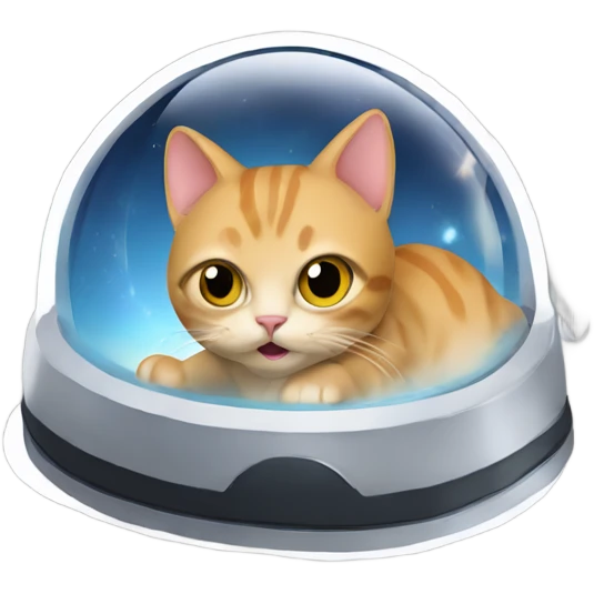 Cat running over a ovni emoji