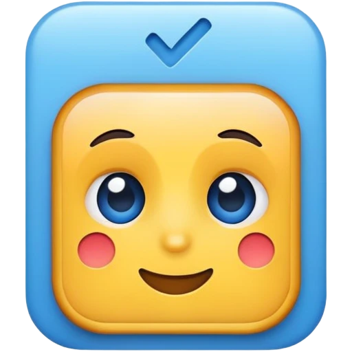 Check with blue backround emoji