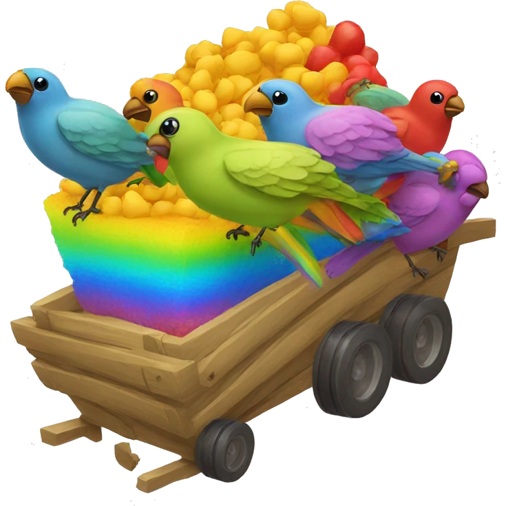 Combine birds w rainbow poop emoji emoji
