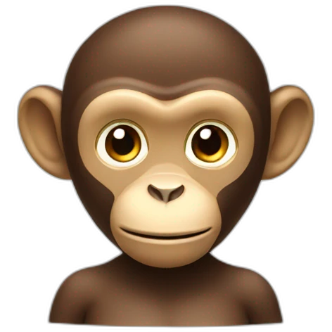 smart flat monkey emoji