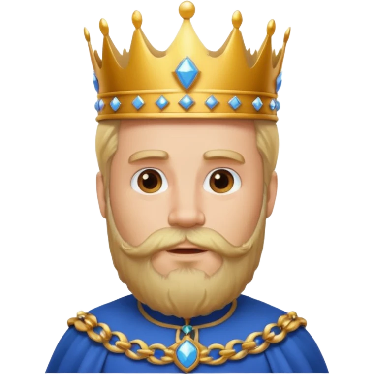 bearded king with crown and blue outfit blonde hair emoji