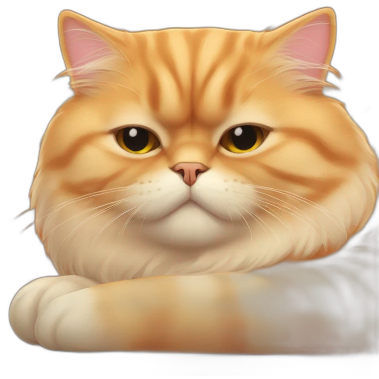 Orange persian cat sleeping emoji
