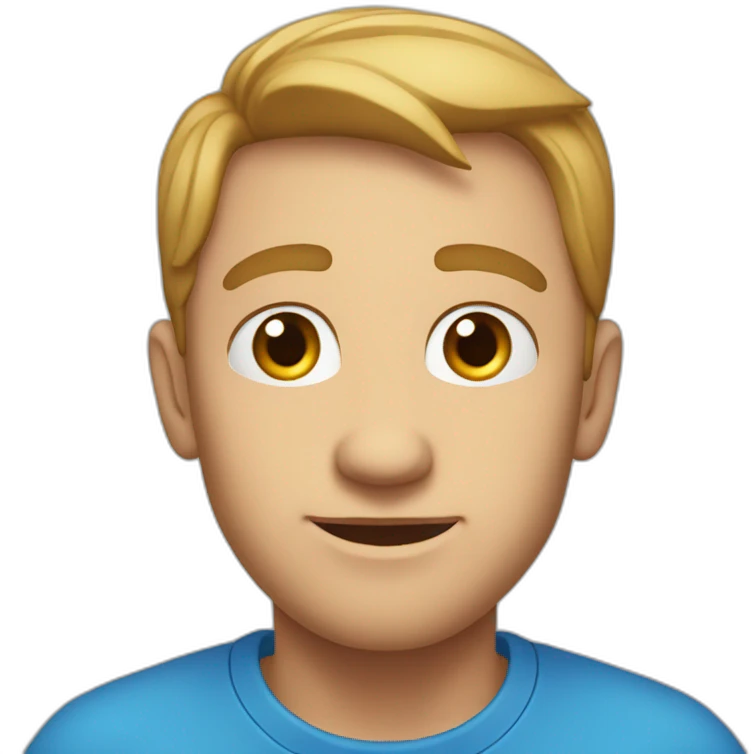 Homme yeux bleu et Grande oreille  emoji
