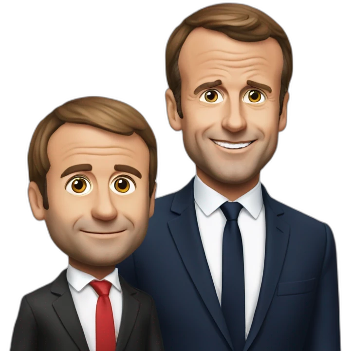emmanuel macron and a saussage emoji