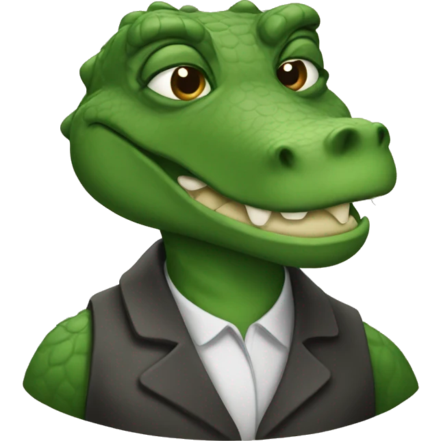 Studious gator emoji