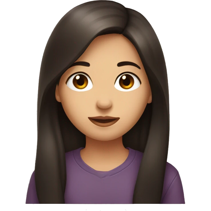 Girl with long dark brown hair kissing a person with ear-length dark brown hair emoji