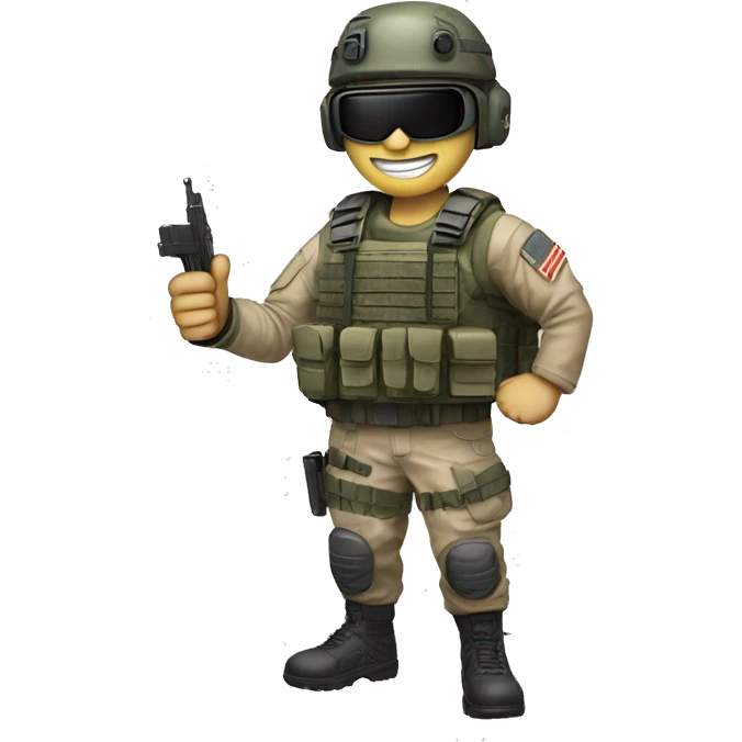 Special forces thumbs up with AR emoji