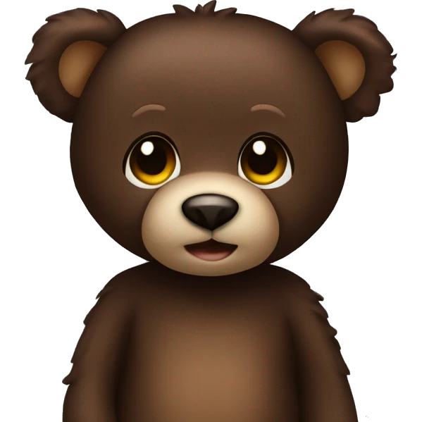 teddy bear dark brown emoji