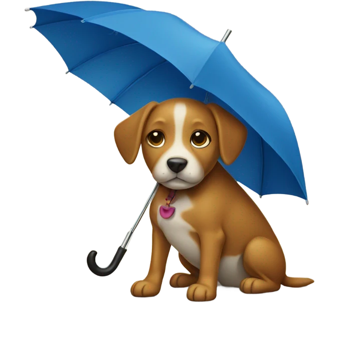 Dog with umbrella  emoji