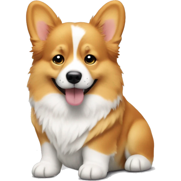 fluffy corgi with blond therapist emoji