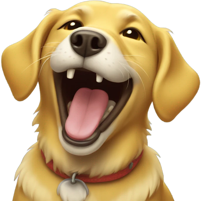 Yellow dog laughing  emoji