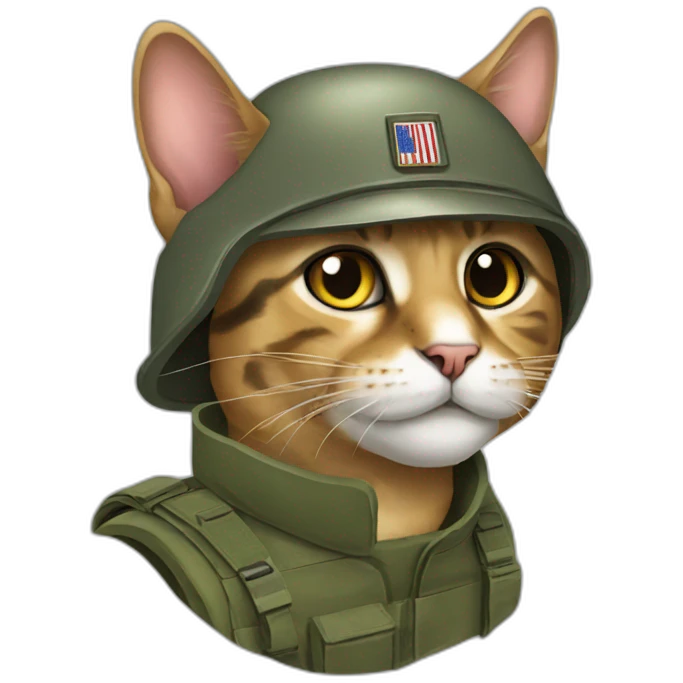 A military cat emoji