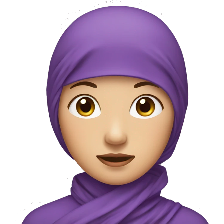 asian lady in purple head scarf emoji