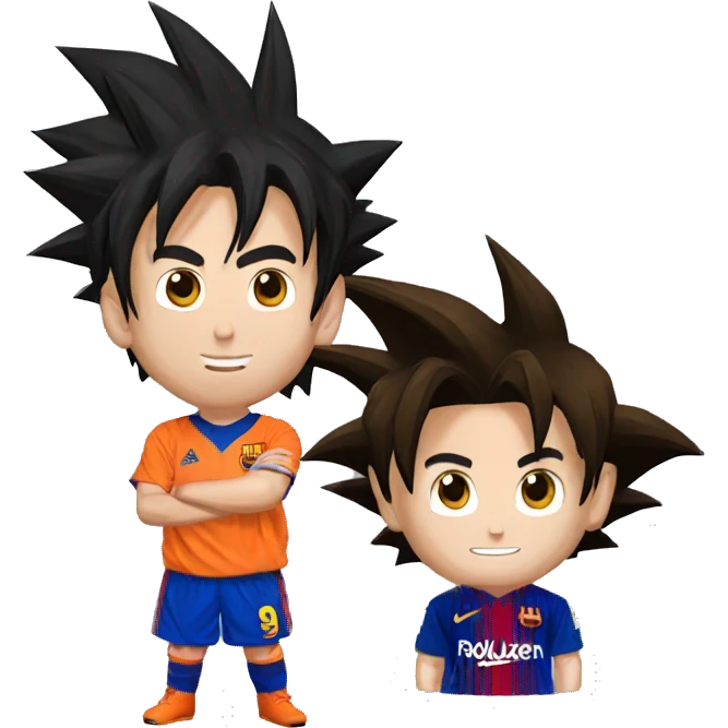 Goku junto a messi emoji