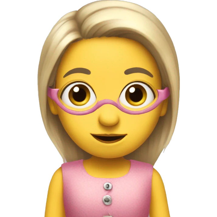 A little minion with a pink dress emoji