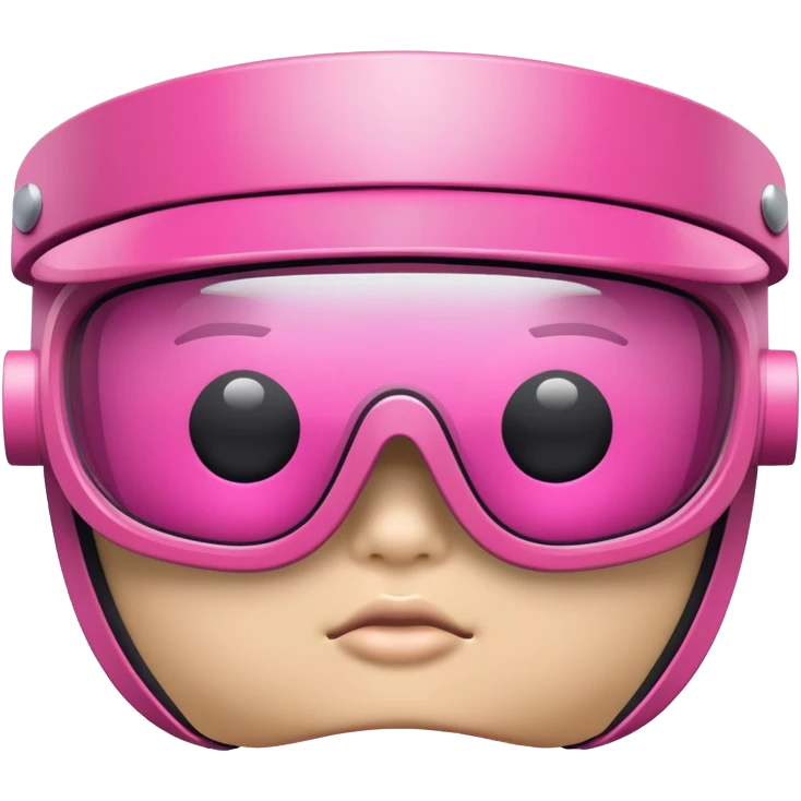 chunky pink shield visor glasses, extra thick design, bold Y2K style, one continuous lens emoji