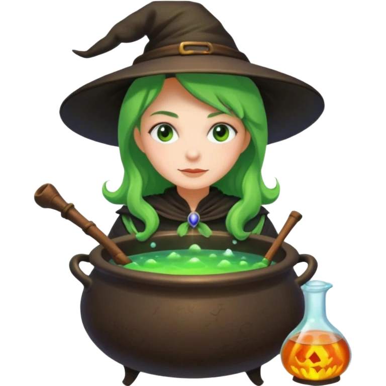 green witch cooking potion emoji