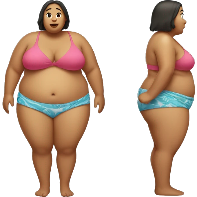 Fat woman in beach clothes emoji